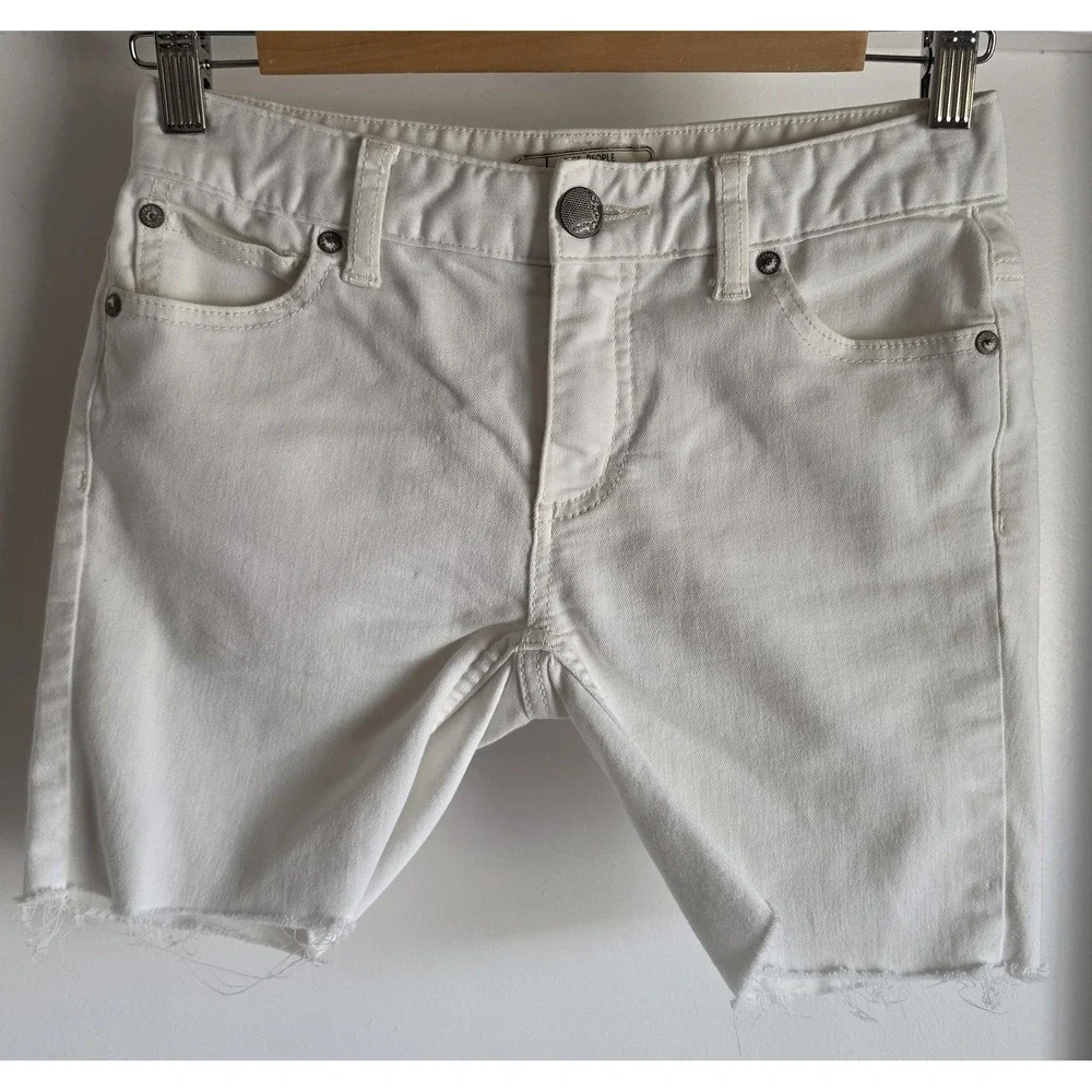Free People Shorts Size 24 White Casual Bermuda Women Cutoff Hot Pants
